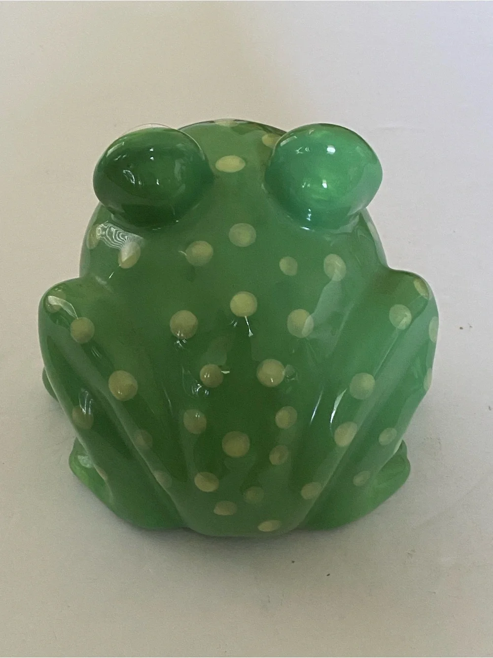 Vintage Green Spotted Polka Dot Wide Mouth Frog Ceramic Kitchen Sponge Holder